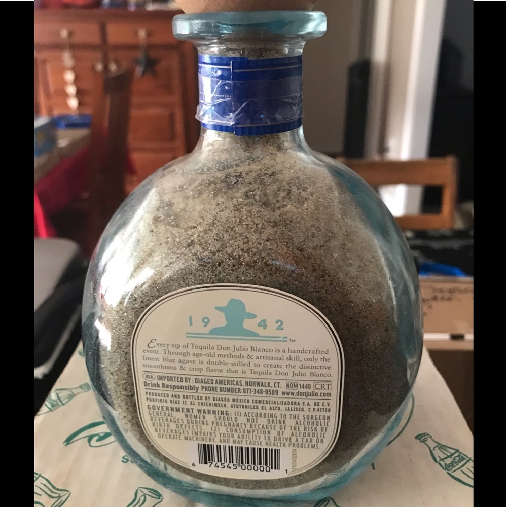 Don Julio Blanco Tequila Blue Glass Bottle, 750ml - Picture 2 of 6
